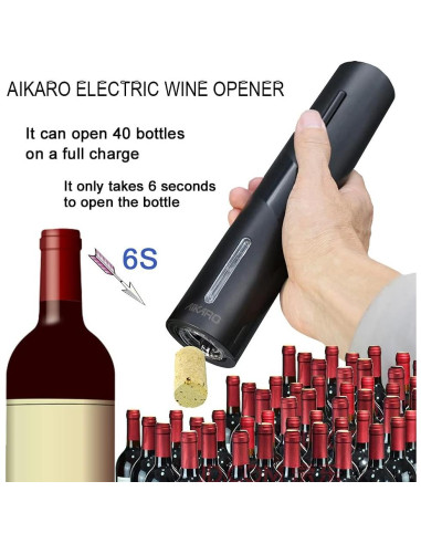 Abridor de Botellas de Vino Eléctrico AIKARO Recargable