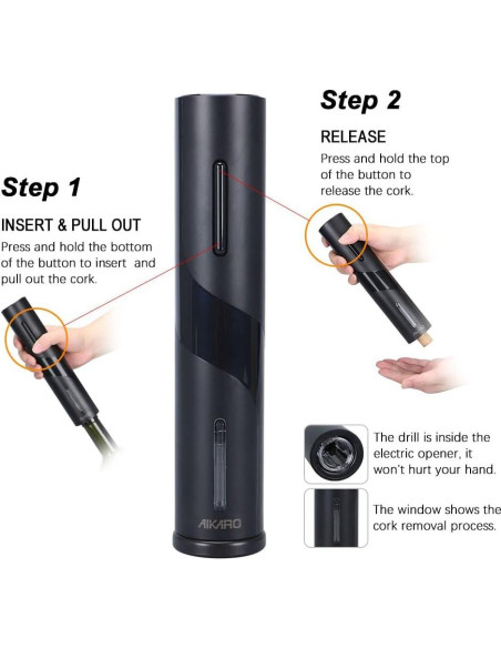 Abridor de Botellas de Vino Eléctrico AIKARO Recargable
