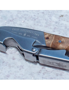 Sacacorchos de Acero Inoxidable Chief Celebrations - Llave de Vino Doble Bisagra 2