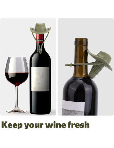 2 Tapones de Botella de Vino Sombrero de Vaquero Penitue