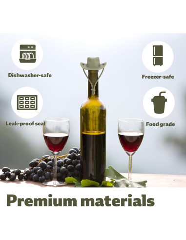 2 Tapones de Botella de Vino Sombrero de Vaquero Penitue