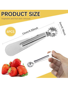 Juego de 4 Quita Corazones de Acero Inoxidable UPIQNG 2