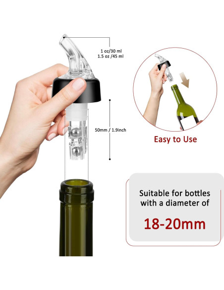 Vertedor Automático Medido 1oz NIFFBDH - 4 Paquete