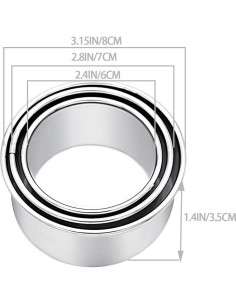 Juego de Cortadores de Galletas Redondos Tppyony - 3 Piezas Acero Inoxidable 2