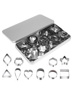 Juego de Cortadores de Galletas PEAKCLOUDS - 30 Piezas de Acero Inoxidable