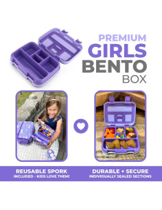 Lonchera Bento Kinsho Unicornio Púrpura 5 Secciones Sin BPA 2