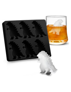 Molde de Hielo de Dinosaurio VUEWIWKQP 6 Cavidades Negro