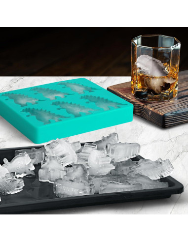 Molde de Hielo de Dinosaurio VUEWIWKQP 6 Cavidades Negro