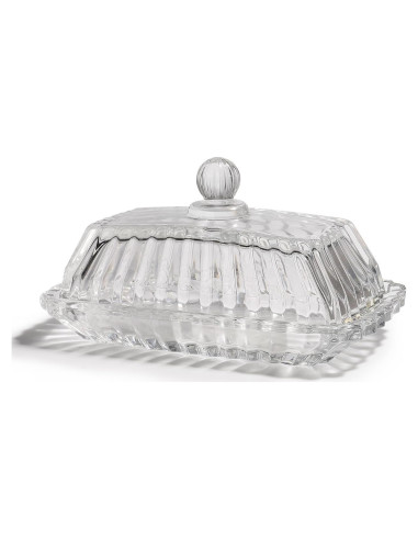 Plato para Mantequilla con Tapa Mamalucky 16.5x8.6cm Vidrio