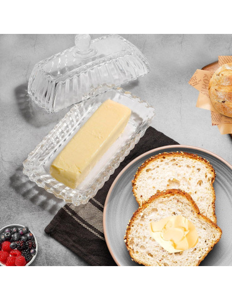 Plato para Mantequilla con Tapa Mamalucky 16.5x8.6cm Vidrio