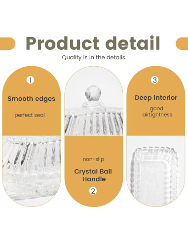 Plato para Mantequilla con Tapa Mamalucky 16.5x8.6cm Vidrio