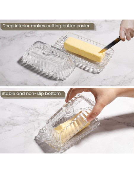 Plato para Mantequilla con Tapa Mamalucky 16.5x8.6cm Vidrio