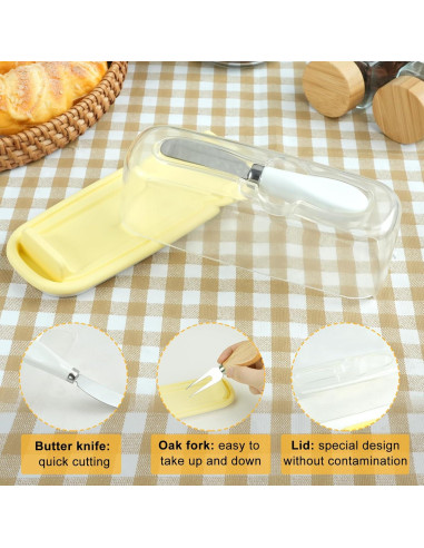 Plato de Mantequilla de Vidrio con Tapa LAGAHs 19.1x18cm