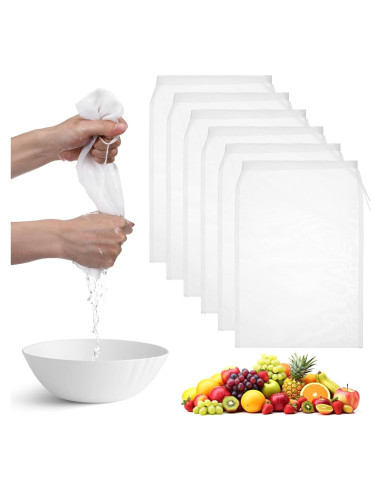 6 Bolsas de Leche de Nueces IANFAN 30.5x20.4 cm Nylon Reutilizables