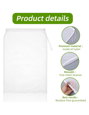 6 Bolsas de Leche de Nueces IANFAN 30.5x20.4 cm Nylon Reutilizables