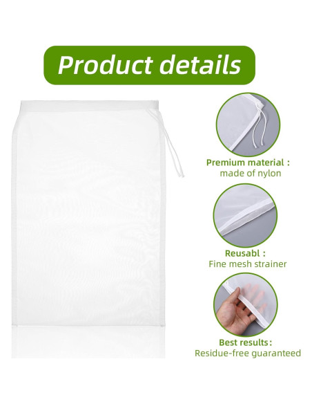 6 Bolsas de Leche de Nueces IANFAN 30.5x20.4 cm Nylon Reutilizables