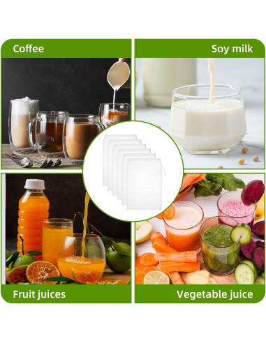 6 Bolsas de Leche de Nueces IANFAN 30.5x20.4 cm Nylon Reutilizables