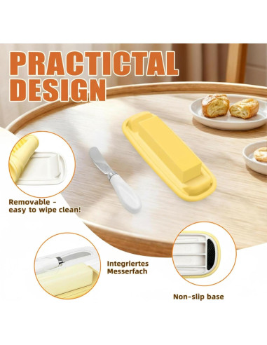 Plato para Mantequilla con Tapa Elegant Aura 2025 - Hermético 12.7 cm