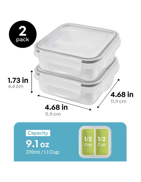 Contenedores de Snack Herméticos Underdog 2 Pack 270ml