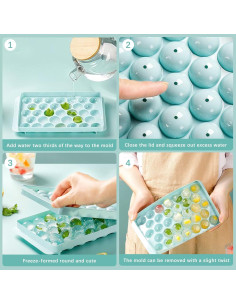 Set de 4 Moldes de Silicona para Hielo EYIUOPT - Rosa 2