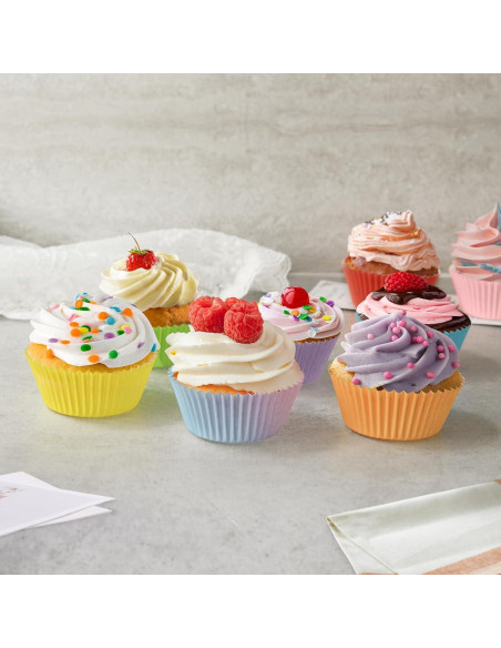 Forros para Cupcakes Estándar SKIDEC 400 Piezas Arcoíris