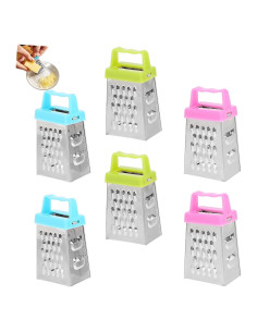 6 Ralladores de Queso Acero Inoxidable TOPPERFUN 4 Lados