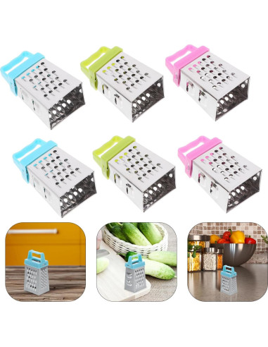 6 Ralladores de Queso Acero Inoxidable TOPPERFUN 4 Lados