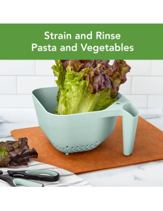 Colador Tovolo 3 Qt Libre de BPA Niebla Azul para Pasta y Verduras 2