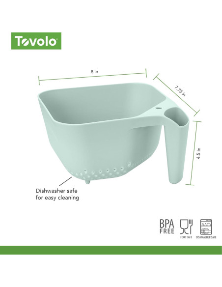 Colador Tovolo 3 Qt Libre de BPA Niebla Azul para Pasta y Verduras
