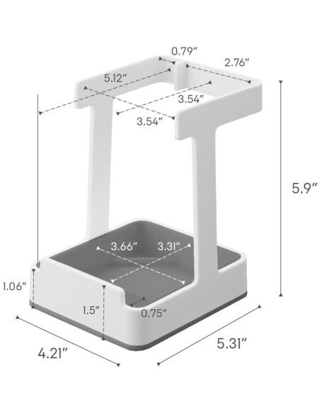Soporte Organizador de Cocina Yamazaki Home Plate - Silicona y Polipropileno