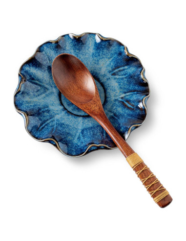 Soporte para Cucharas Cerámico SHIDACHENG Azul Gradiente 14.5cm