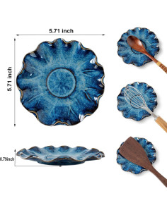 Soporte para Cucharas Cerámico SHIDACHENG Azul Gradiente 14.5cm 2