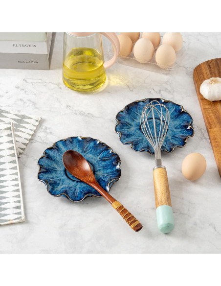 Soporte para Cucharas Cerámico SHIDACHENG Azul Gradiente 14.5cm