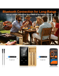 Termómetro de Carne Inalámbrico Newise con 2 Probetas Bluetooth 2