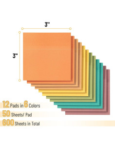 Notas Adhesivas Mr. Pen 7.62cm x 7.62cm, 12 Blocs, 600 Hojas 2