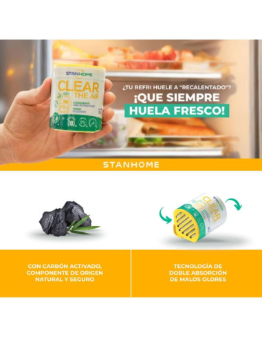 Desodorante para Refrigerador Stanhome 4 Pcs Carbón Activado