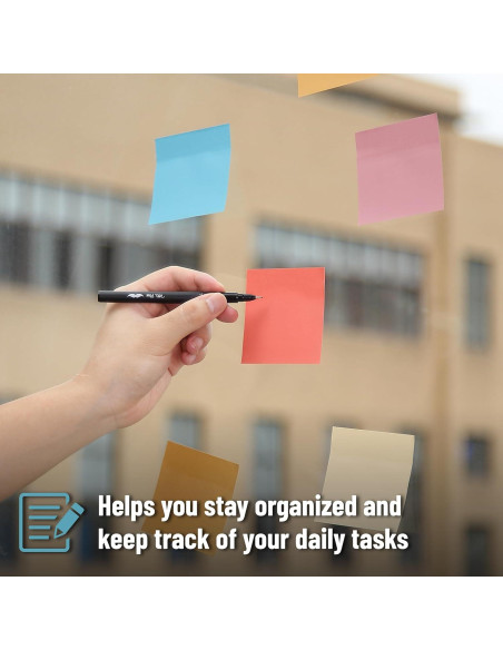 Notas Adhesivas Mr. Pen 7.62x7.62cm 12 Blocs 600 Hojas Colores