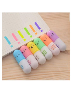 Set de 6 Mini Marcadores Fluorescentes VANVENE - Multicolor