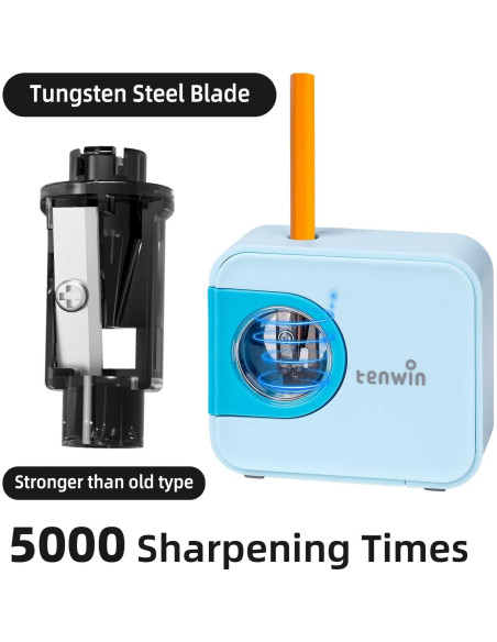 Sacapuntas Eléctrico Portátil Tenwin TW8316 Azul 6-8mm