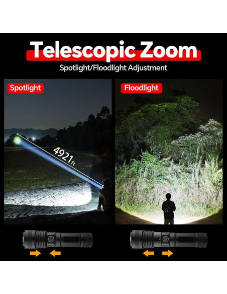 Linterna LED KINQILIN S2107 Recargable 3400mAh IP67 3 Modos