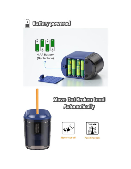 Sacapuntas eléctrico RIYO 246g para lápices 6-8mm