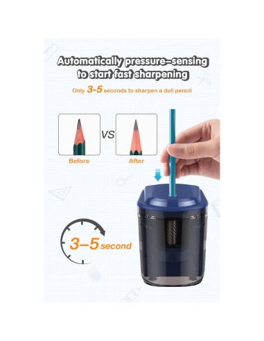 Sacapuntas eléctrico RIYO 246g para lápices 6-8mm