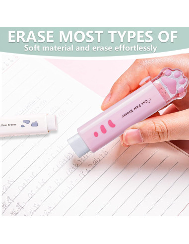 Juego de Papelería Kawaii PANDENNER 4 Piezas Rosa