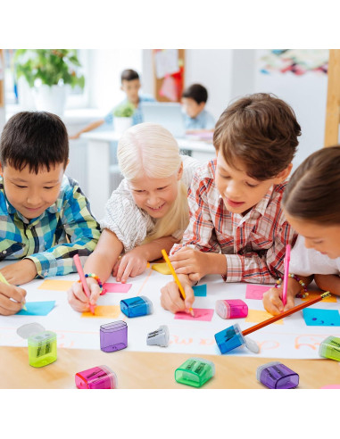 Paquete de 60 Sacapuntas Doble Agujero Snaiio Multicolor