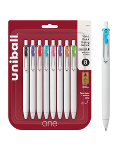 Bolígrafo Gel Retráctil Uniball uniONE 0.7 mm Surtido 8 Unidades