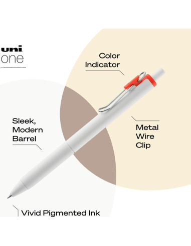 Bolígrafo Gel Retráctil Uniball uniONE 0.7 mm Surtido 8 Unidades