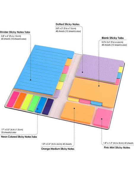 Juego de Notas Adhesivas Niutop - 402 Piezas Multicolor