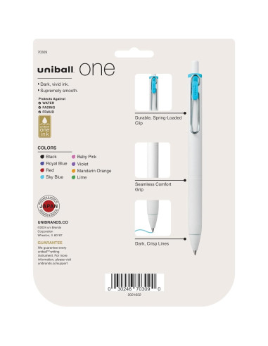 Bolígrafo Gel Retráctil Uniball uniONE 0.7 mm Surtido 8 Unidades