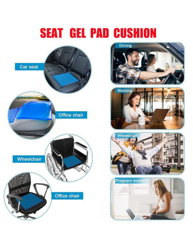 Almohadilla de Gel LisylineAuto para Asiento de Motocicleta 30x30cm