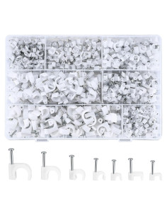 700 Clips de Cable con Clavos de Acero WSLLM - 4mm a 10mm